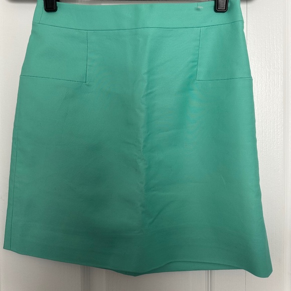 BNWT J Crew women’s bright aqua green minty green cotton skirt size 0 - Picture 1 of 8